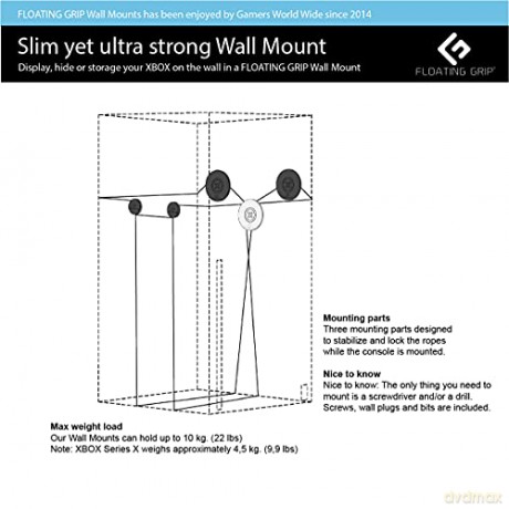 Floating Grip Xbox Series X Wall Mount Black