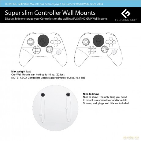 Floating Grip Xbox Seriex S Wall Mount - Bundle White