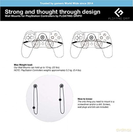 Floating Grips Playstation Controller Wall Mount