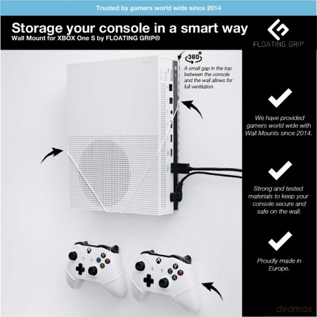 Floating Grips Xbox One S and Controller Wall Mounts - Bundle (White)