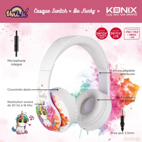 Słuchawki nauszne Konix KX-GH-UNIK-FUNKY