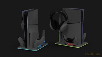 Maxx Tech PS5 Slim DLX LED Multi-Function Charging Stand