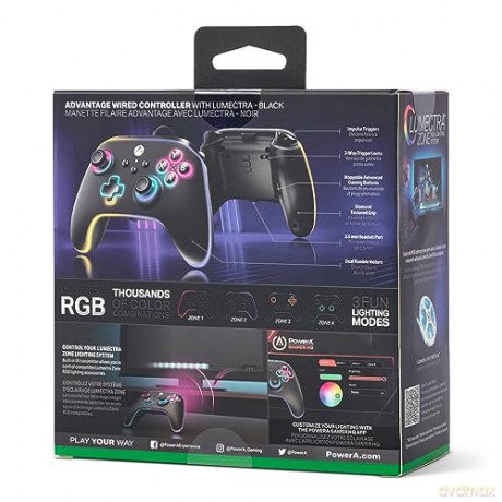 PowerA Advantage Wired Controller - Xbox Series X/S - m/ Lumectra - Black