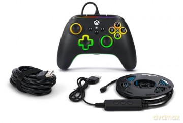 PowerA Advantage Wired Controller - Xbox Series X/S - m/ Lumectra + RGB LED Strip - Black