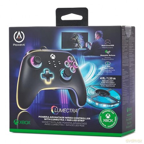 PowerA Advantage Wired Controller - Xbox Series X/S - m/ Lumectra + RGB LED Strip - Black