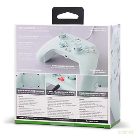 PowerA Enhanced Wired Controller - Xbox Series X/S - Cotton Candy Blue
