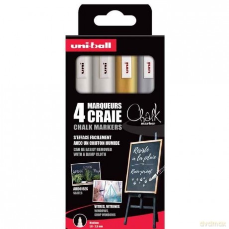 Markery kredowe CHALK PWE-5M 4 kolory ASSF46