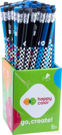 Ołówek trójkątny z gumką Skate Happy Color paczka 72 szt.