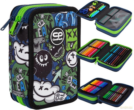 Piórnik 3-komorowy z wyposażeniem Coolpack Jumper 3 Monster Team