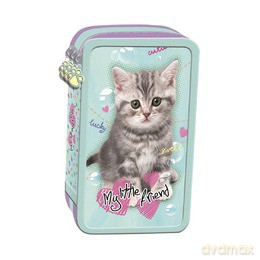 Piórnik 3-komorowy z wyposażeniem My Little Friend Mint Kitty