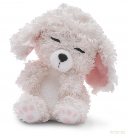 NICI Pluszowa zabawka Sleeping Pets biały pudel w różowym koszyku 12cm
