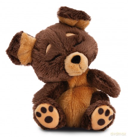 NICI Pluszowa zabawka Sleeping Pets brązowy piesek w zielonym koszyku 12cm