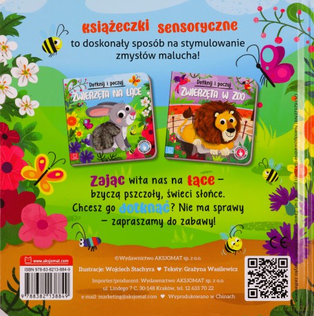Dotknij i poczuj. Zwierzęta na łące. Książeczka sensoryczna - Grażyna Wasilewicz [KSIĄŻKA]