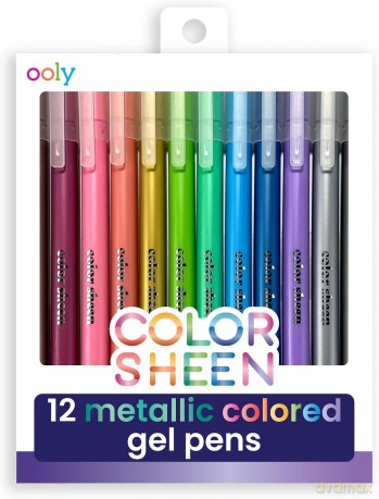 Długopisy żelowe metaliczne Color Sheen 12szt
