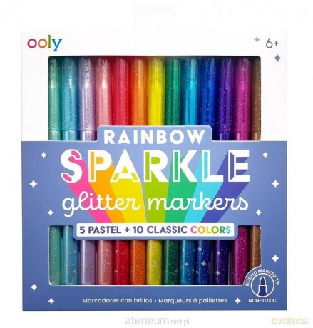 Flamastry brokatowe Rainbow Sparkle 15szt