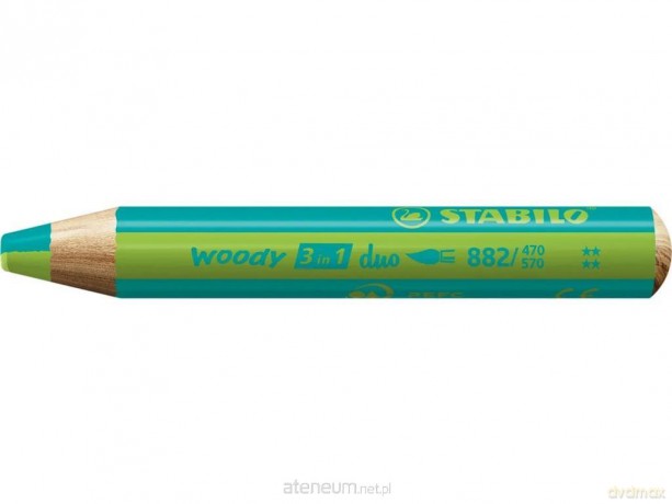 Kredka Woody 3w1 Duo turkus/zielony (5szt)