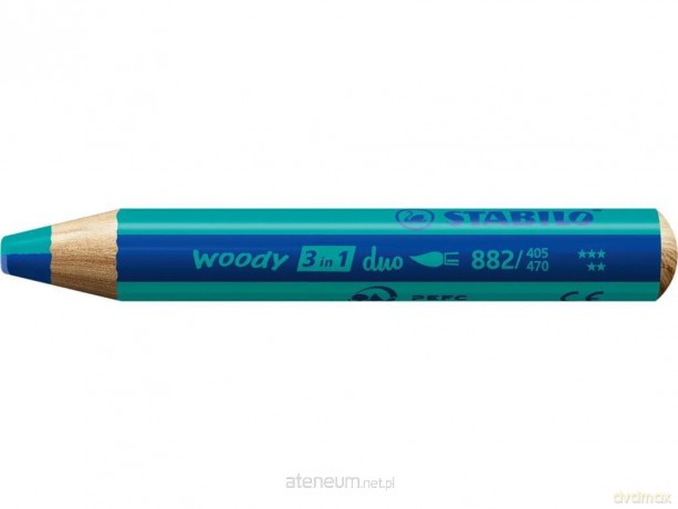 Kredka Woody 3w1 Duo ultramarynowy/turkus (5szt)