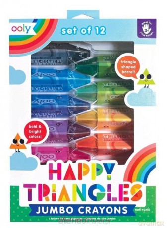 Kredki trójkątne jumbo Happy Triangles 12szt