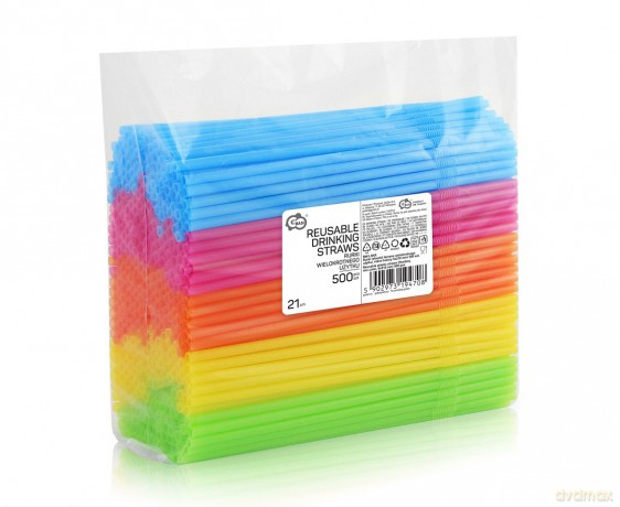 Rurki łamane wielokrotnego użytku (Słomki plastikowe) 5x210mm 500szt