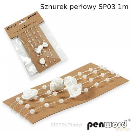 Sznurek perłowy różowy 1m