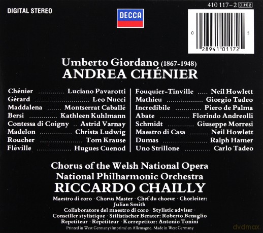 Pavarotti,Nucci,Caballe: Giordano:Andrea Chenier [2CD]