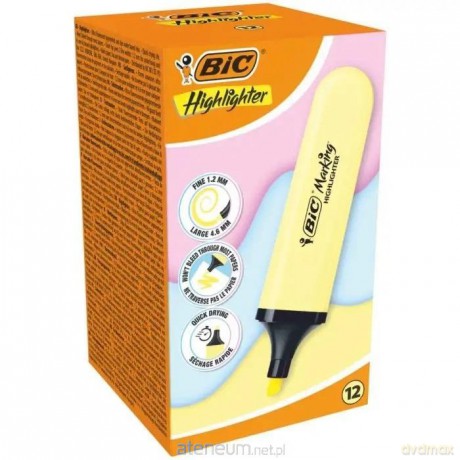 Zakreślacz Highlighter żółty pastel (12szt)