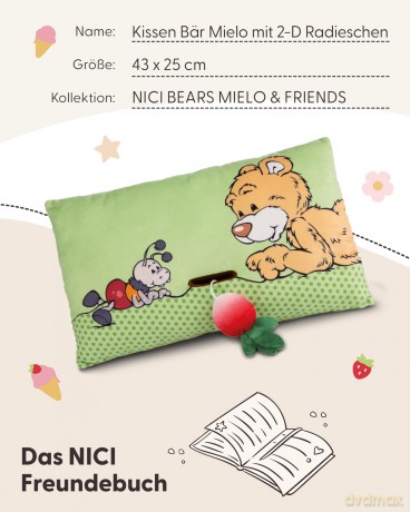 NICI Poduszka Miś Mielo 43x25cm (RZODKIEW 2D)