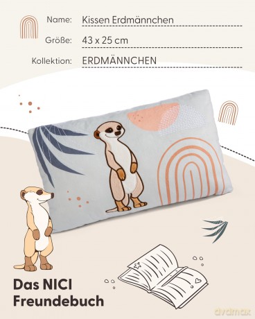NICI Prostokątna poduszka Surykatka 43x25cm