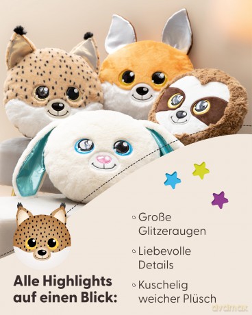 NICI Kissen GLUBSCHIS Luchs Lenzo 32x32cm figürlich