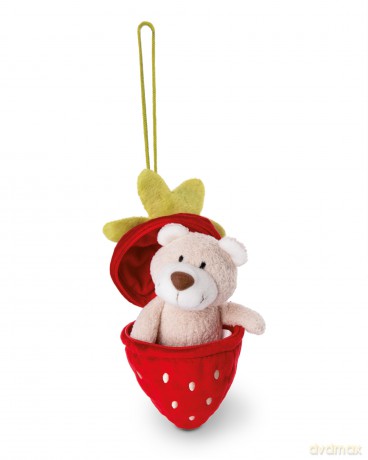 NICI Kuscheltier Bär Bendix 13cm mit Loop in Erdbeere