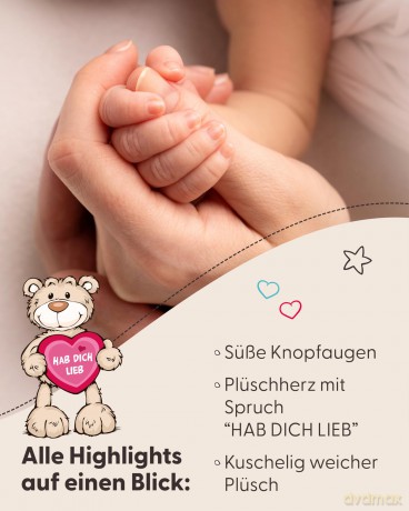 NICI Przytulanka Miś kremowy HAB DICH LIEB 15cm