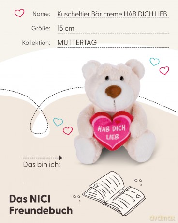 NICI Przytulanka Miś kremowy HAB DICH LIEB 15cm
