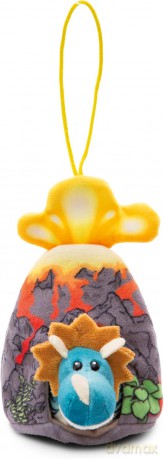 NICI Przytulanka niebieski dinozaur 12cm stojący w wulkanie z zawieszka