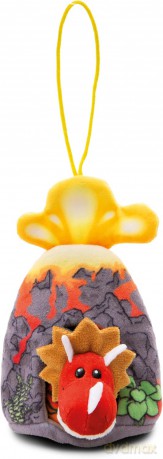 NICI Przytulanka pomarańczowy dinozaur 12cm stojący w wulkanie z zawieszka