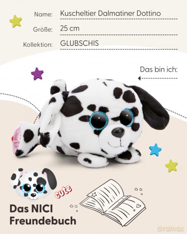 NICI Kuscheltier GLUBSCHIS Dalmatiner Dottino 25cm liegend