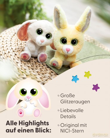 NICI Kuscheltier GLUBSCHIS Hase Chibbia 15cm schlenkernd