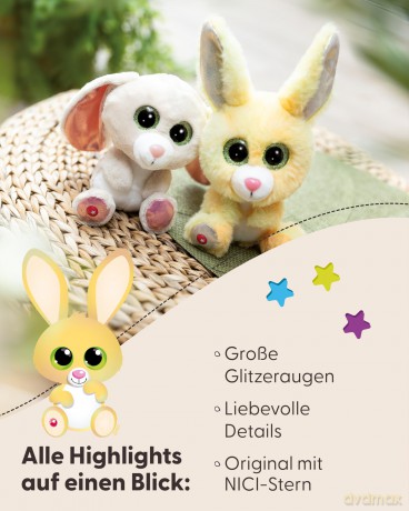 NICI Kuscheltier GLUBSCHIS Hase Mirabelle 15cm schlenkernd
