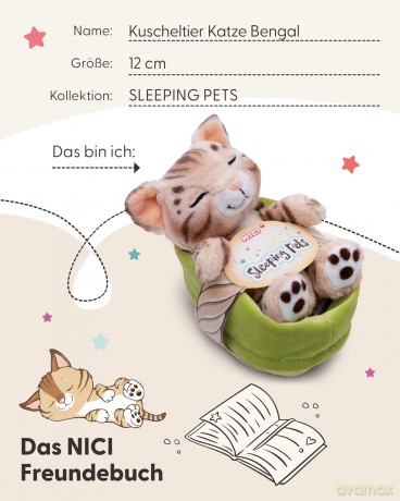 NICI śpiące zwierzątka Kot Bengalski w 12cm