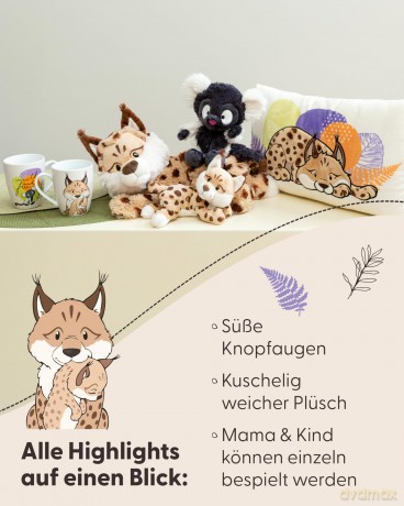 NICI Przytulanka Ryś mama i dziecko 20cm