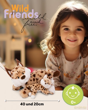 NICI Przytulanka Ryś mama i dziecko 20cm