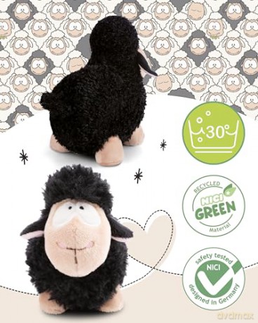 NICI Kuscheltier Schaf schwarz 13cm stehend