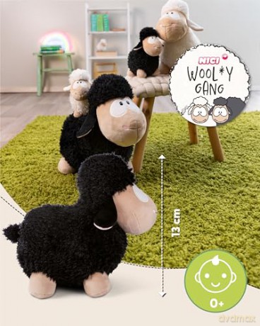 NICI Kuscheltier Schaf schwarz 13cm stehend