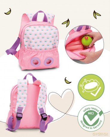 NICI Plecak z przytulanką 21x26cm Lew 25cm różowy