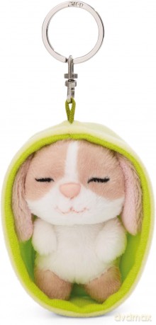 NICI wieszak/brelok na klucze śpiące zwierzątka Królik cappuccino 8cm