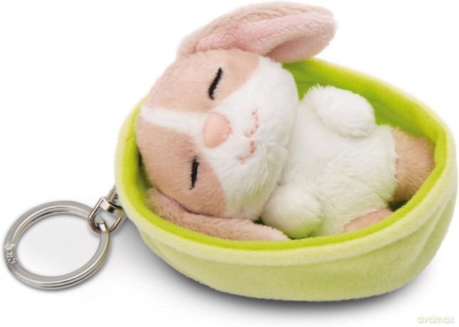 NICI wieszak/brelok na klucze śpiące zwierzątka Królik cappuccino 8cm