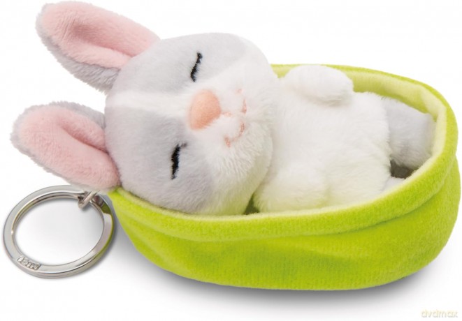 NICI wieszak/brelok na klucze śpiące zwierzątka Królik szary 8cm
