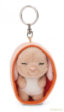 NICI wieszak/brelok na klucze śpiące zwierzątka Królik karmel 8cm