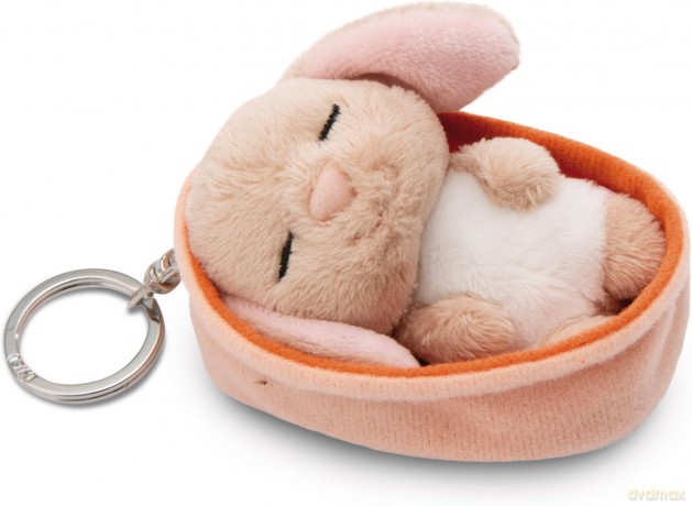 NICI wieszak/brelok na klucze śpiące zwierzątka Królik karmel 8cm