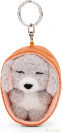 NICI wieszak/brelok na klucze śpiące zwierzątka Pies szary 8cm