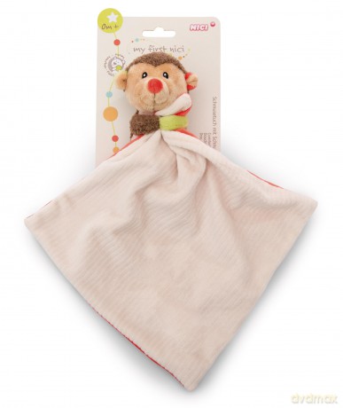 NICI Schmusetuch 22x22cm mit Kuscheltier Igel 12cm auf Header Karte